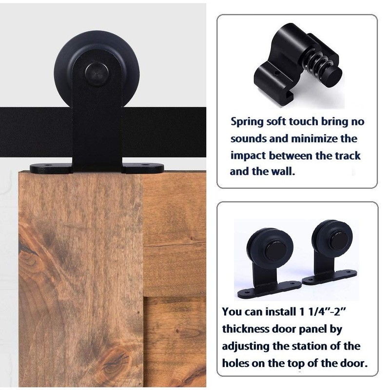 CCJH 6.6FT Sliding Barn Door Hardware Kit, Heavy Duty, Smoothly