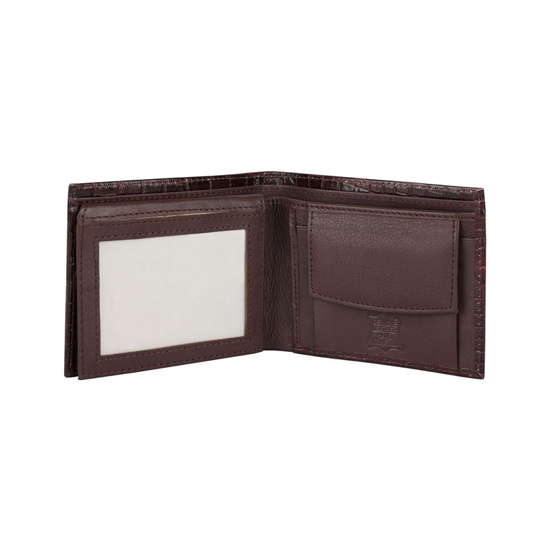 Designer "J Wilson" Real Genuine Mens Leather Wallet Crocodile Look