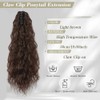TTPSRY 50cm Womens Wigs Claw Clip Corn Wave Ponytail Realistic