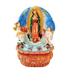7 Inch Lady of Guadalupe with Water Fountain Home Decoration Guadalupe Catholic Ornament