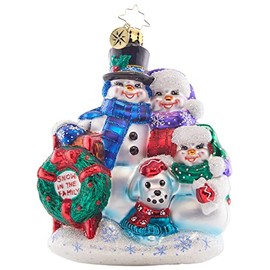 Christopher Radko Hand-Crafted European Glass Christmas Tree Decorative Ornament, Snow in The Family