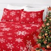 HCORA Christmas Sheets Queen Size - Snowflakes - Luxury 1800