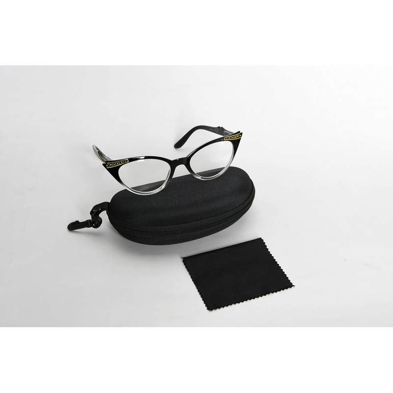 Eyekepper Cateyes Damen Lesebrille (Schwarz-Transparent, 1.75)