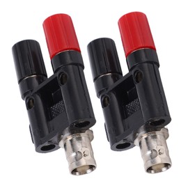 Nimomo BNC Female to 2x4mm Dual Banana Female Connector Terminal, 2pcs BNC Female to Dual Banana Female Binding Post RF Coax Splitter Adapter Connector for RF Radio Antennas
