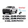 OVERLAY 3PCS Gloss Black Door Rear Colorado Emblems Letters Fit