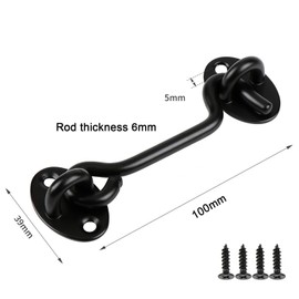 Hook and Eye Latch - 2 Pcs Cabin Hook Gate Hook Lock Stainless Steel Heavy Duty Gate Latch for Window, Garden, Door