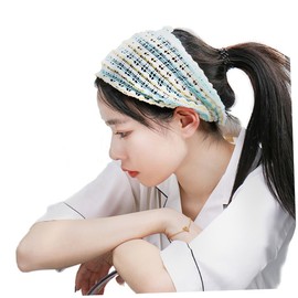 TOVINANNA 2pcs Elastic Headbands for Women Face Washing Hairband Versatile Makeup Yoga Accessories Soft Stretchy Headdress Turquoise Green for Daily Use