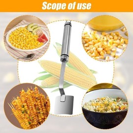 Corn Cutter, Corn Peeler, 2024 New Corn Cob Peeler, Corn Peeler for Corn on the Cob, Easy Clean Corn Cob Peeler, Stainless Steel Splitter Tool with Ergonomic Handle for Kitchen (AB)