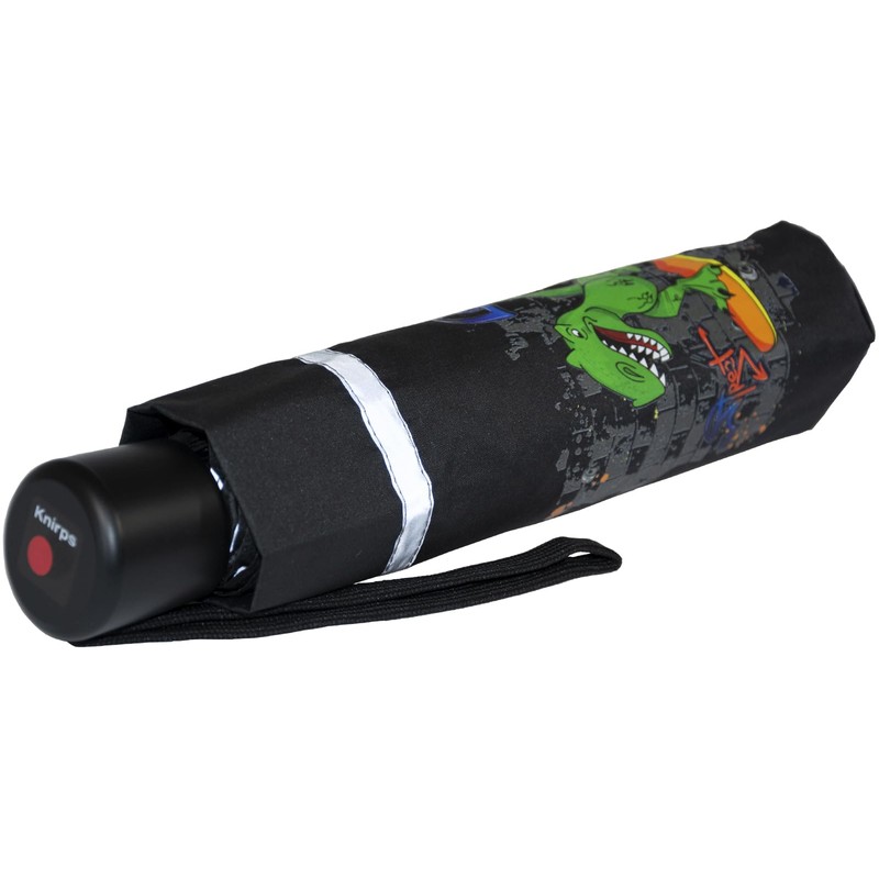 Knirps children's compact umbrella with reflective trim., T-rex