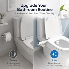 Non-Electric Bidet Attachment for Toilet Seats – Adjustable Fresh Water Spray Nozzle for Bathroom Hygiene