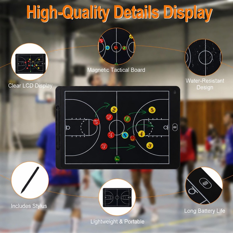 15 Inch Magnetic LCD Basketball Coaching Board Set