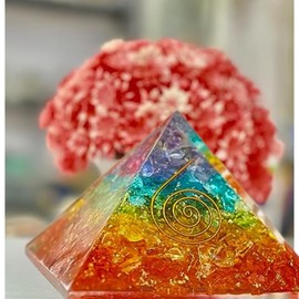 Orgone Pyramid for Positive Energy - New Inspirational Orgonite Pyramid for Success - Healing Crystal Gemstone Pyramid - Orgone Pyramid Crystal - Meditation Pyramid - Pyramid - Healing Pyramids