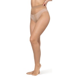 BANANALU 8 Denier Ultra Transparent Elastic Tights for Summer, Natural set of 3