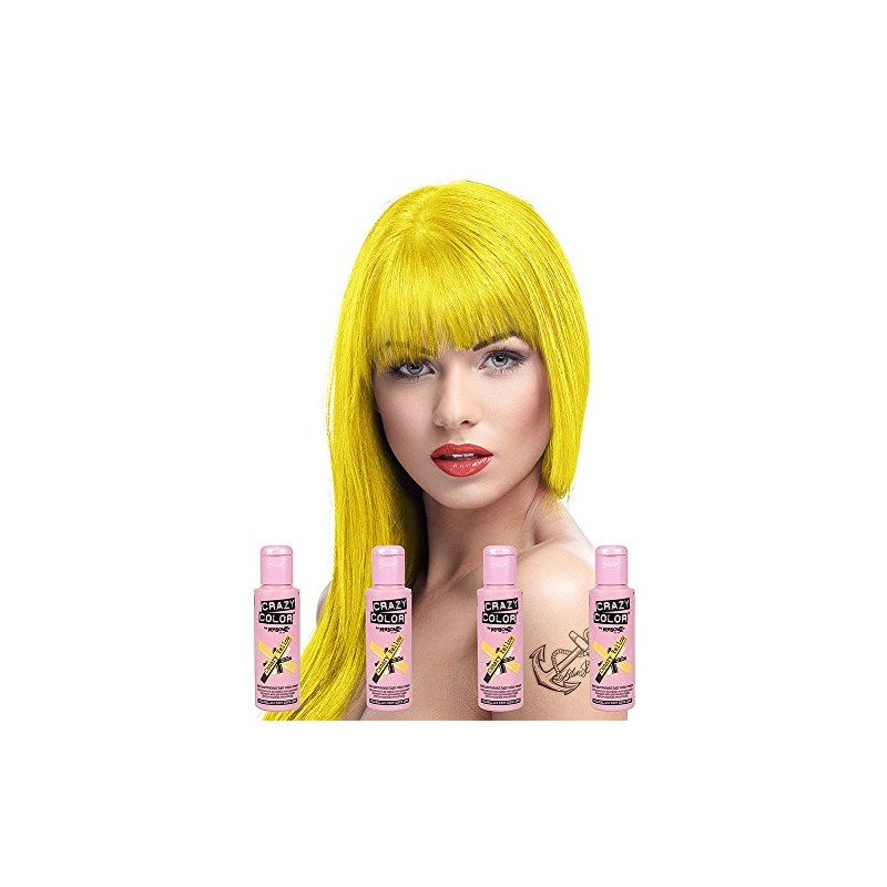 Crazy Colour Semi Permanent Hair Dye By Renbow Canary Yellow