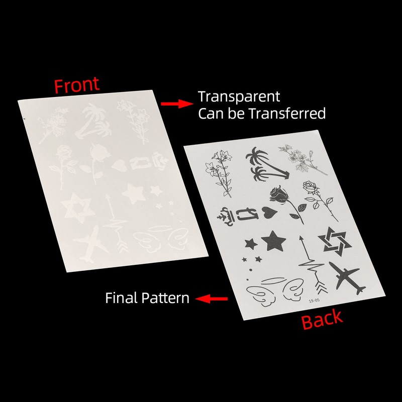 ATOMUS 12pcs Pigment Temporary Tattoos Small Pattern for Fingers Hands