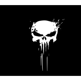 3LEGENDS LLC Art Punisher Skull car Truck SUV Window Decal Sticker (10", White)