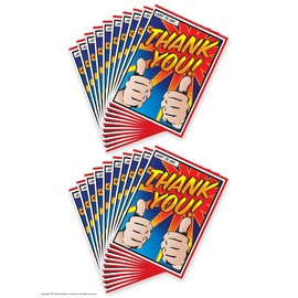 Brainbox Candy - Thank You Cards - 20 Card Bundle Pack - Multipack of Cards to Say Thanks - Same Design - For Him Her Women Men - Supply Bulk Buy