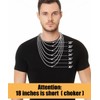 Fiusem Silver Tone Cross Necklace for Men, Beveled Edge Trapezoid