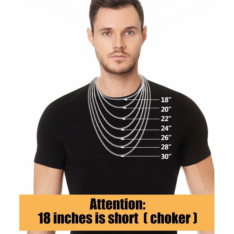 Fiusem Silver Tone Cross Necklace for Men, Beveled Edge Trapezoid