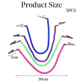 4 Pieces Multicolor Napkin Holder Bibs Clips for Dental, Neck Chains with Metal Clips for Dental Clinic, Home Dining Clothing Protector for Adults Kids Babies