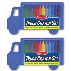 MELISA & DOUG 2 Packs MELISSA & DOUG TRUCK CRAYON SET 12 VIBRANT COLORS EACH NEW FREE SHIP