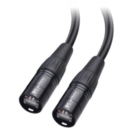 Cable Matters Cable Ethernet Cat6 blindado corto compatible con conectores EtherCON RJ45 en negro, 10 pies para aplicaciones profesionales de audio, video y redes