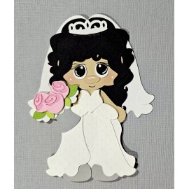 Unbranded Bride Long Black Hair. Scrapbook, Card Making Paper Piecing