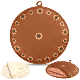 12 Inch Tortilla Warmer Pouch Mexican De Barro Talavera Pottery Pattern Tortilla Warmer Holder Microwavable Fabric Bag Keeps Food Warm Insulated Cloth Pouch for Tortillas Tacos Naan Pizza Rolls