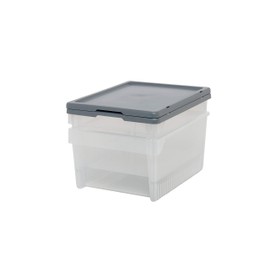 CleanPEAK Set of 2 Medium 5 Litre Plastic Stackable Storage Boxes With Lids
