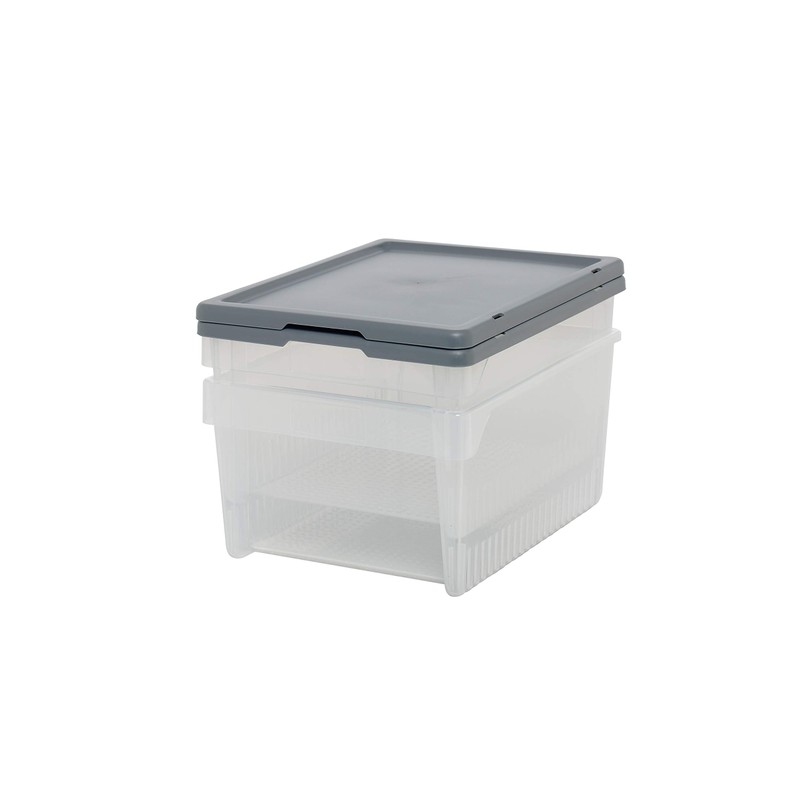 CleanPEAK Set of 2 Medium 5 Litre Plastic Stackable Storage