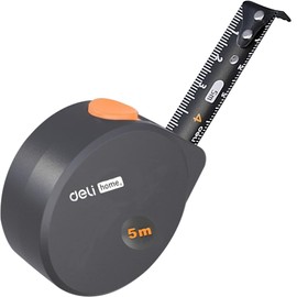 DELI Measure 5m Measuring Tape Measure Made of High Grade Carbon Steel Clear Marks and Extends up to 2 Meters Water and Rust Proof Tape Edge is Passivated to Keep Hands Cool Appearance Designer