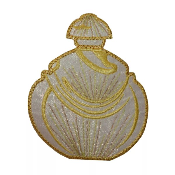Unbranded ID 7652 Yellow Shell Perfume Bottle Patch Old Glass
