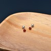 3MM Tiny Cubic Zirconia Studs Screw Backs Sterling Silver Earrings