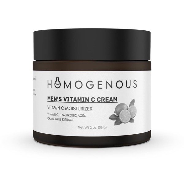 HOMOGENOUS Men's Vitamin C Moisturizing Cream, 2 oz, Vitamin C,