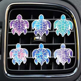 6 Pcs Sea Turtle Air Vent Clips, Cute Sea Turtle Car Air Fresheners Vent Clips Air Conditioning Outlet Clip Funny Decoration Interior Decor Car Accessories for Women Men