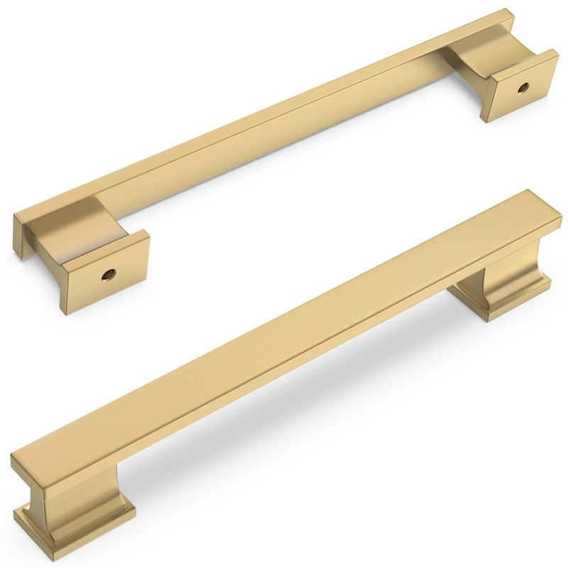 COTYKILEY 10 Pack 5 Inch(128mm) Champagne Bronze Cabinet Handles Gold