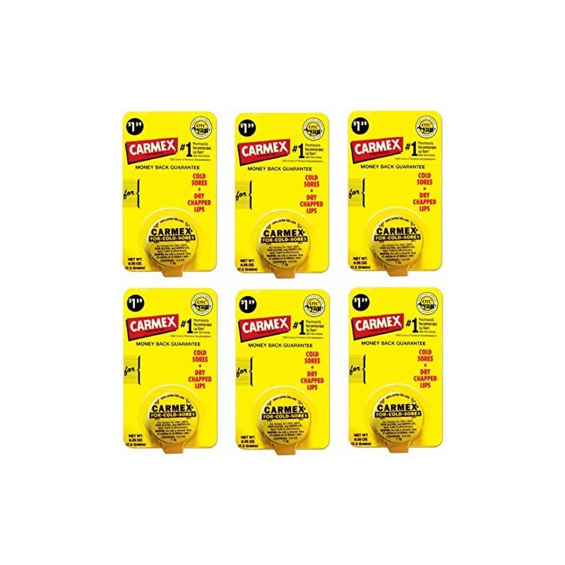 Bálsamo labial Carmex clásico medicado 0.25 oz (paquete de 6)