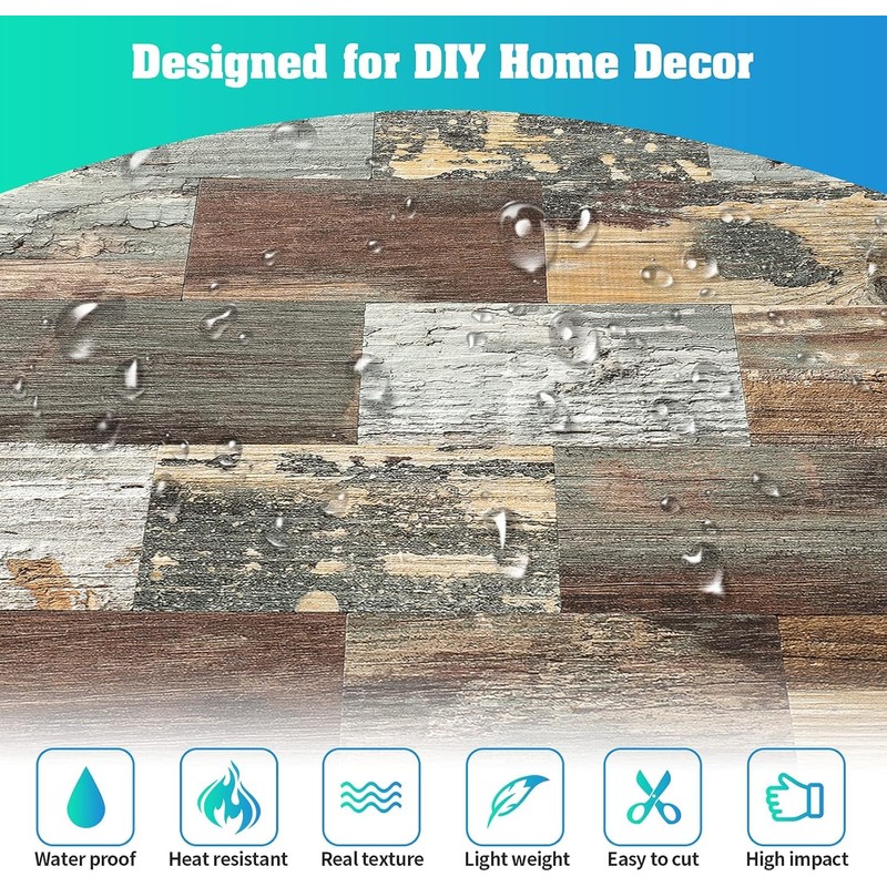 Reovatile 20-Pack Peel and Stick Tile Backsplash 12"X12" PVC Wall