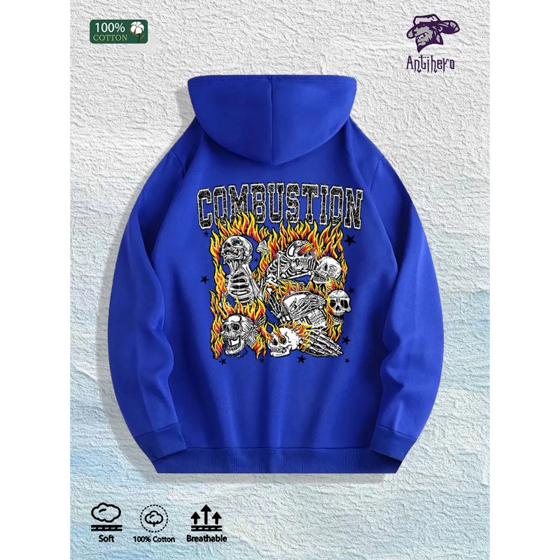 Antihero Combustion Graphic Hoodie 100% Cotton US Warehouse 7 ColorsColor: