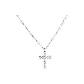 Kendra Scott Cross Crystal Pendant Necklace, Rhodium Plated Brass, Crystal, Fashion Jewelry for Women