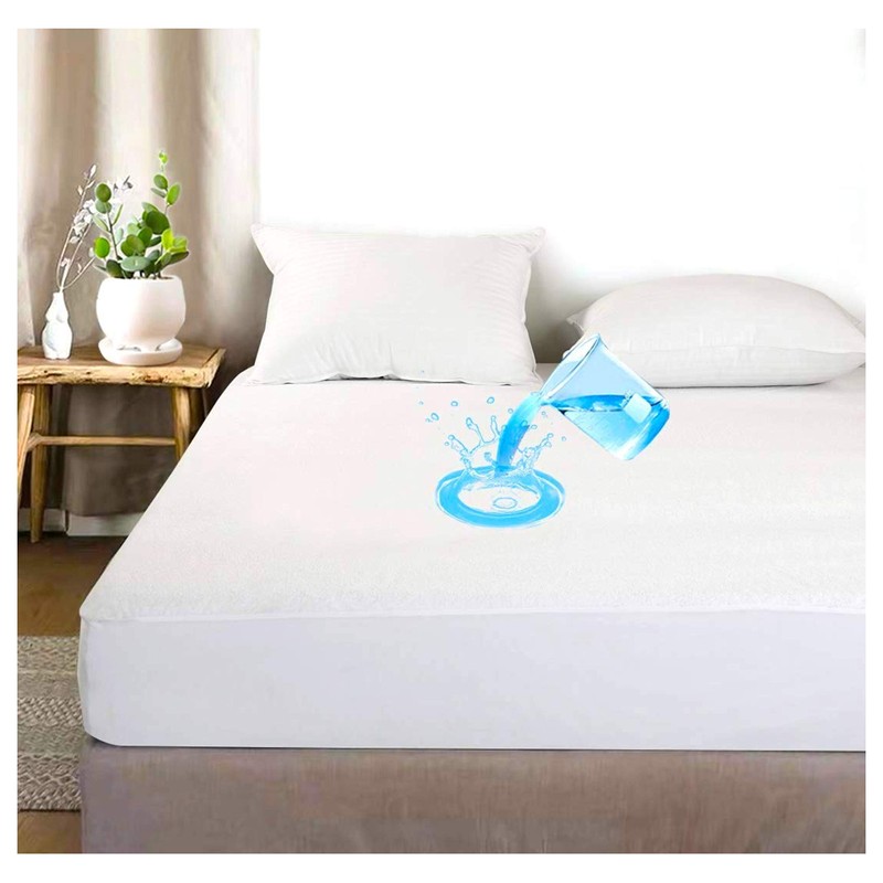 Linens World 100% Cotton Small Double Mattress Protector-Non- Allergenic &