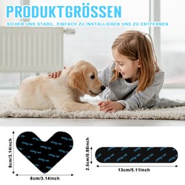 Yamitora 28 Non-Slip Mats for Carpet, Carpet Non-Slip Underlay, Carpet Stopper, 12 Carpet Tape + 16 Heart-Shaped Non-Slip Mats for Carpet - Washable, Reusable