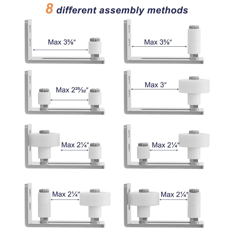 SMARTSTANDARD Sliding Barn Door Floor Guide for Bottom Adjustable Roller
