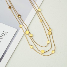 BaronCara Layered Gold Necklaces for Women – 3 Layer Gold Necklace Stack, Non Tarnish Gold Plated Necklace Set, Stacked Layered Necklaces, Tarnish Free Gold Jewelry, Womens Layering Necklaces Gift