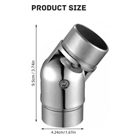 Stainless Steel Handrail Joint Connector, Pipe Connector Kit Adjustable Angle Stainless Steel Railing Accessories - Flexible, Stylish and Durable