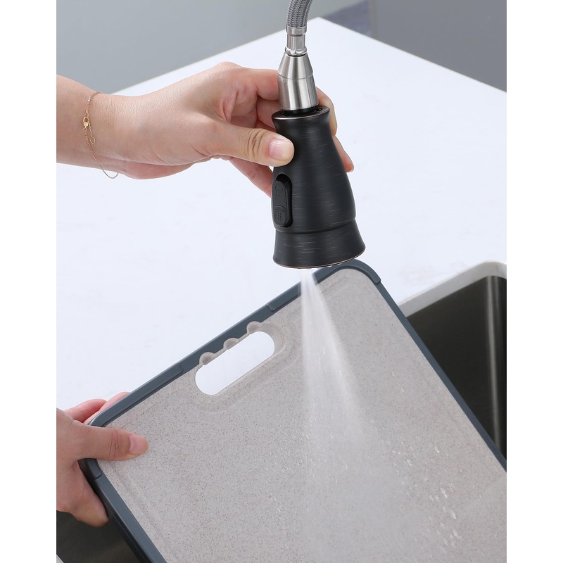 J-HVA Oil Rubbed Bronze Pull Down Kitchen Faucet Head Replacement