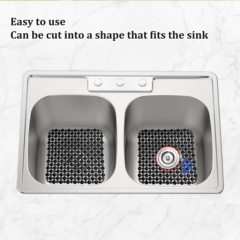Echehi 2 Pack Sink Protector Mat, 27 x 27 cm