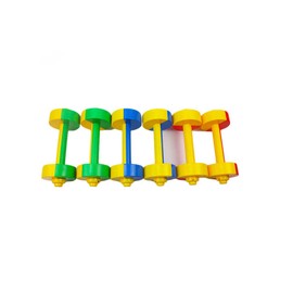 TOYANDONA 1 Pair Children's Dumbbells Small Dumbbells Toy Plastic Dumbbells Sports Toy Fitness Exercise Equipment Sports Toy for Children (Yellow Blue)