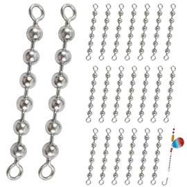 FUSIGO 20 Pack Fishing Bead Chain Swivels Stainless Steel Catfish Swivels Catfish Tackle Catfish Rig Fishing Tackle Fishing Gear Freshwater Saltwater 3.2MM