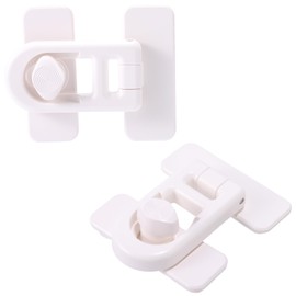 Lyreh 2pcs Baby Toilet Locks, Plastic Universal One-Handed Operation Toilet Lid Safety Lock for Baby Toddler Child Providing Invisible Protection Easy Installation No Tools Needed(White)